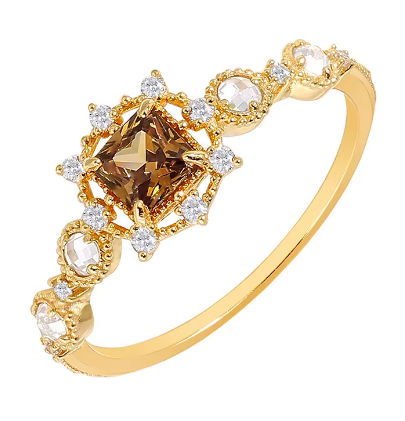 S925 Garnet Gold-Plated Elegance Ring